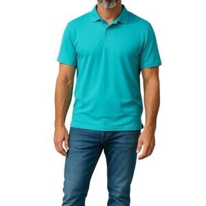Fila Golf Men's Short Sleeve Polo Shirt Teal Green Microfiber Soft Size XXL